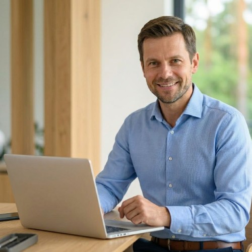 Kertkapu automatizálás lépései - 1. lépés: kényelmes kapcsolatfelvétel és online ajánlatkérés laptopon keresztül, gyors digitális ügyintézés – Koffenstein Kaputechnika Kft.