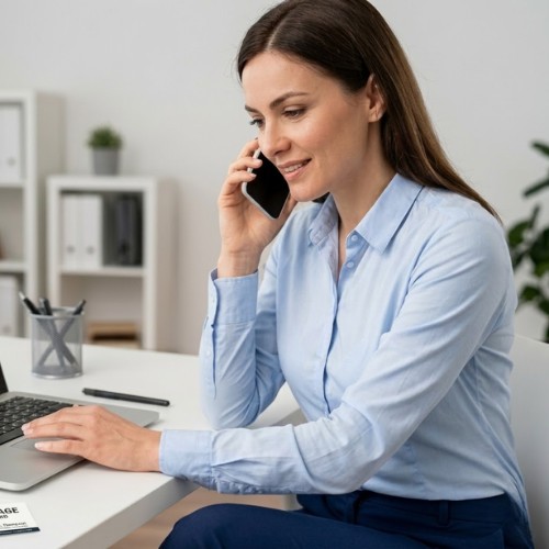 Szekcionált ipari kapu kivitelezése - 1. lépés: szakmai kapcsolatfelvétel, árajánlatkérés és konzultáció telefonon, valamint laptopon keresztül az ügyfélszolgálattal – Koffenstein Kaputechnika Kft.
